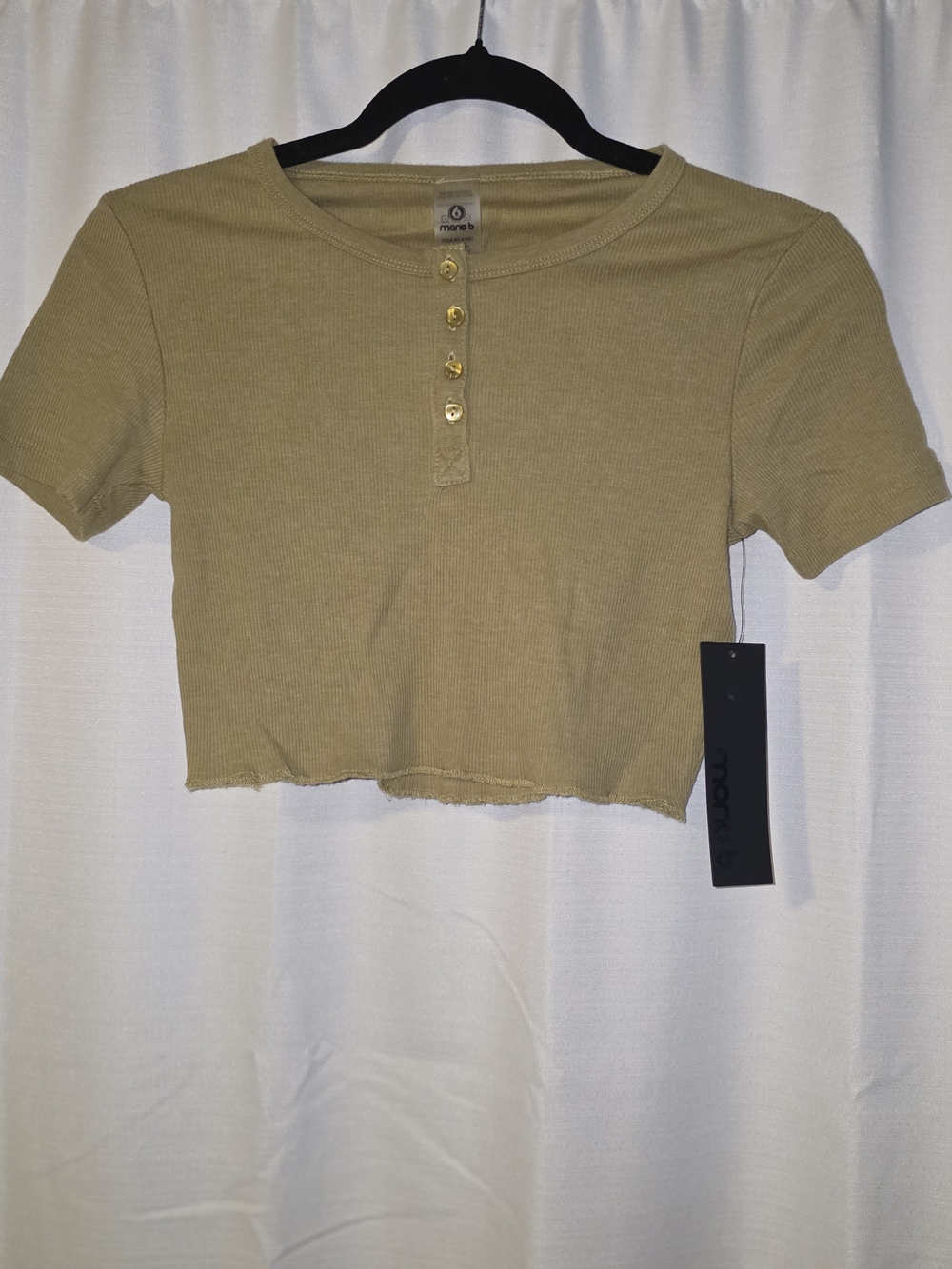 Mono B Ribbed Crop Tee NWT